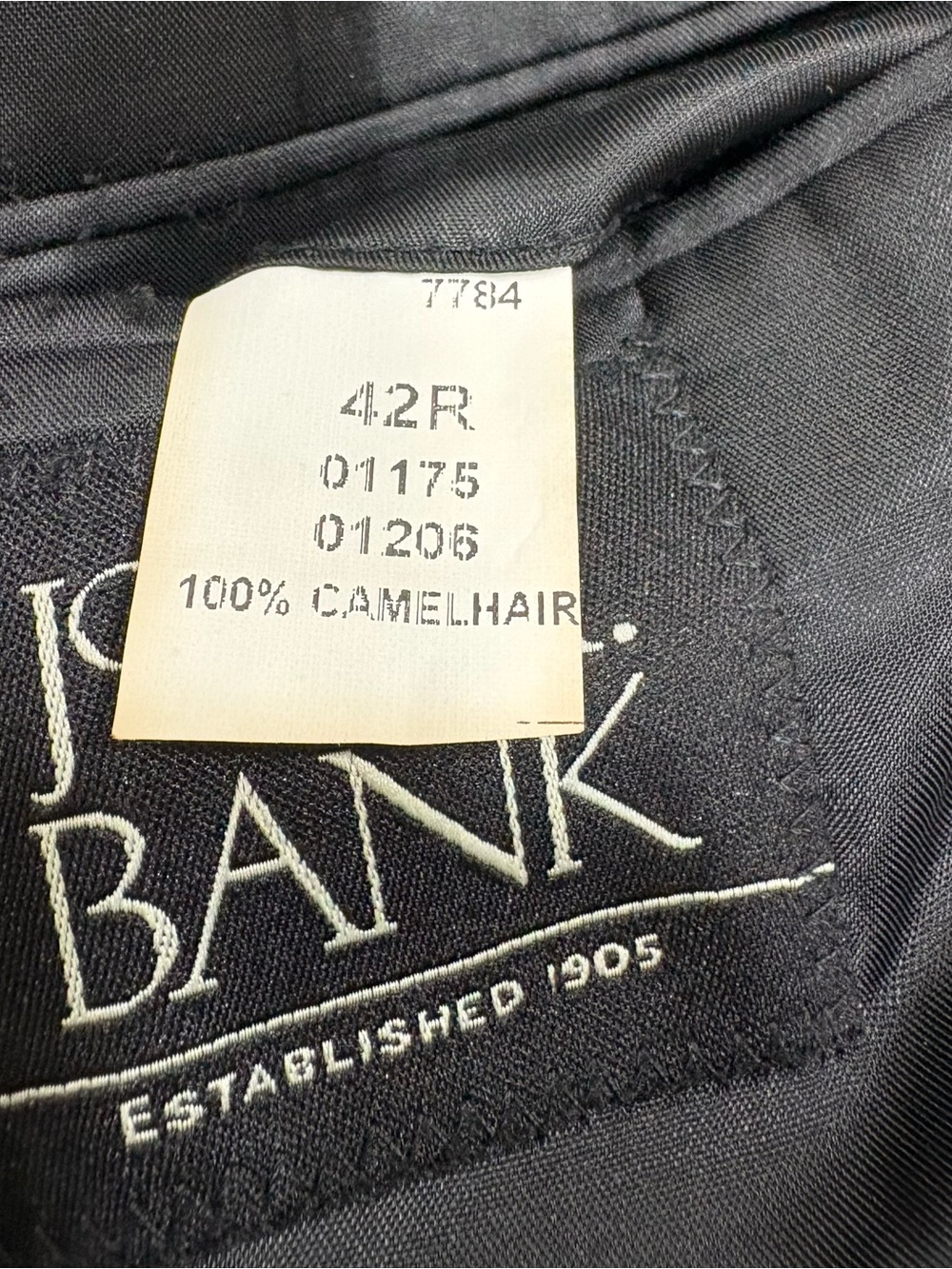 Jos. A. Bank Black 100% Camel Hair Blazer Sport Coat - Size 42R